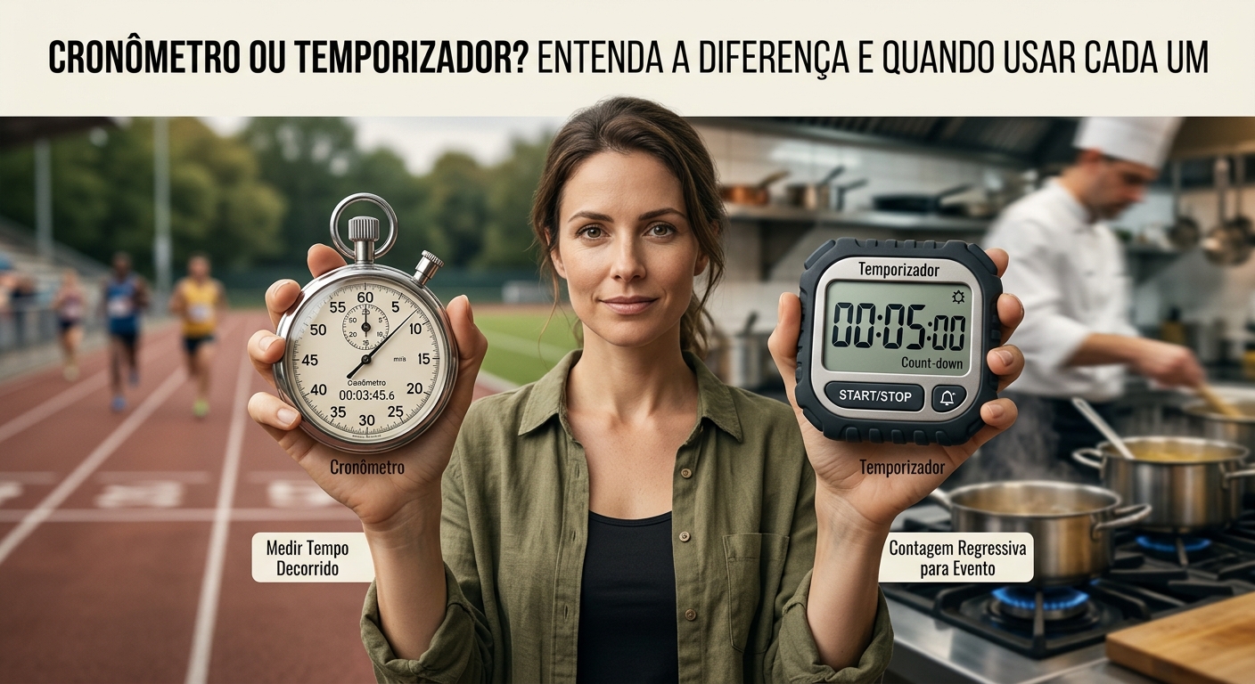 Cronômetro ou temporizador? Entenda a diferença e quando usar cada um